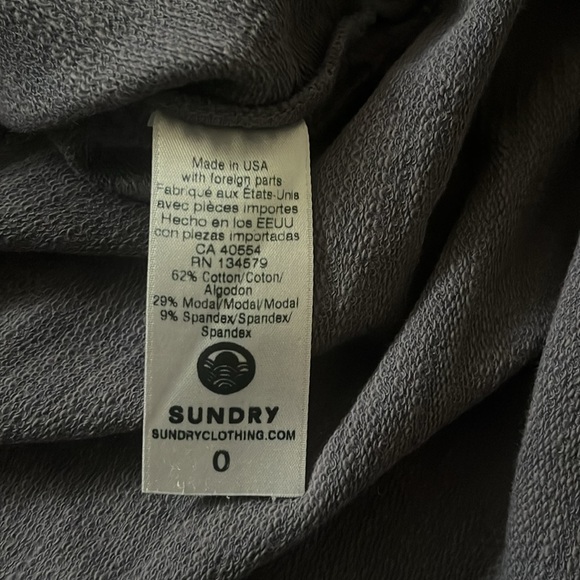 SUNDRY asymmetrical French terry pull on smokey violet casual skirt - Picture 7 of 9